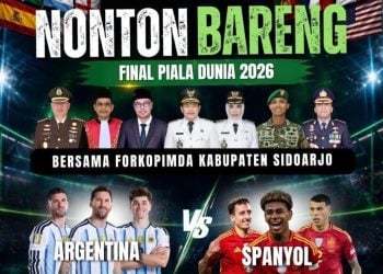 Pemkab Sidoarjo Gelar Nobar Final Piala Dunia 2026, Siapkan Doorprize 4 Paket Umrah 4 Final Piala Dunia.